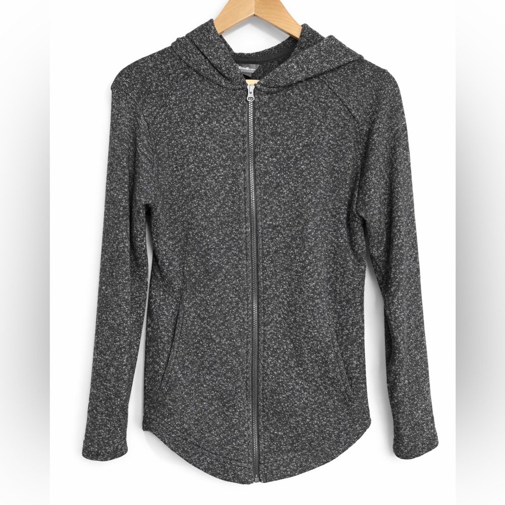 Eddie Bauer Gray Marled Zip Up Hoodie Size M